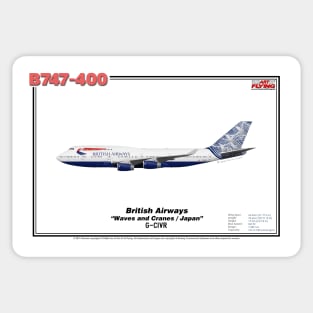 Boeing B747-400 - British Airways "Waves and Cranes / Japan" (Art Print) Sticker